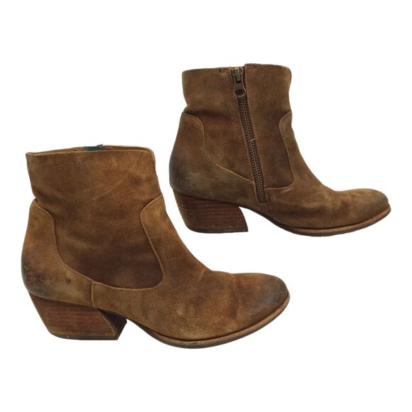Kork Ease Side Zip Suede Ankle Boots Womens Size 7.5 M Booties Brown K48523 - Picture 2 of 14